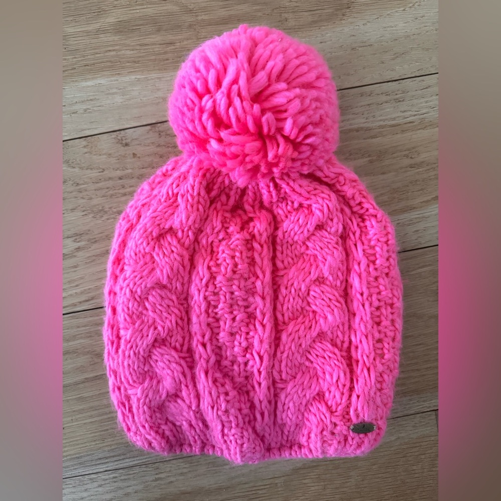 Starling Neon Pink Knit Pom-Pom Beanie‎